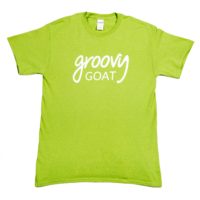 Groovy Goat green unisex tee